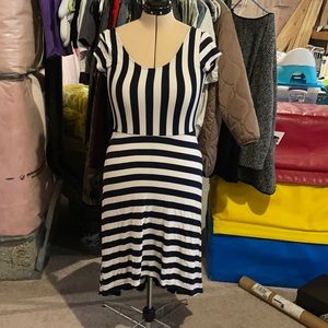 Gap striped high low dress petite medium